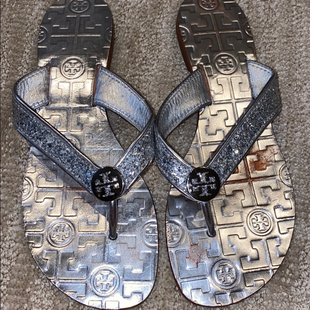 Tory Burch sparkle flip flops